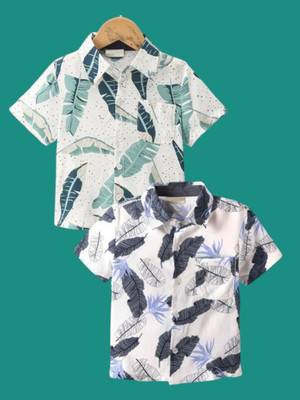 KILLER Boys Printed Casual Dark Blue Shirt(Pack of 2)