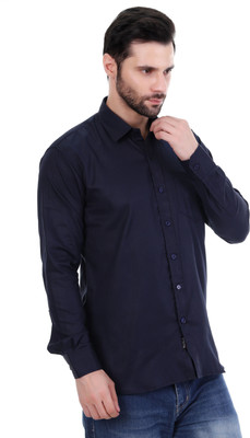 BEEDARK Men Solid Casual Dark Blue Shirt
