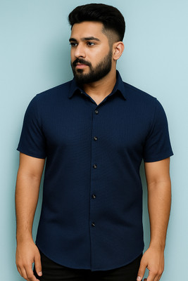 mx fashion Men Solid Casual Black Shirt