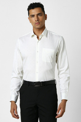 PETER ENGLAND Men Printed Formal Cream Shirt