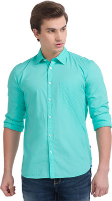 PARX Men Solid Casual Green Shirt