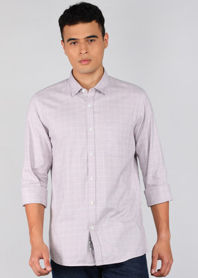 PETER ENGLAND Men Checkered Casual Beige Shirt