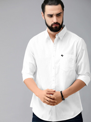 Jumii Enterprise Men Self Design Formal White Shirt