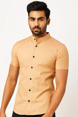 RANGFIT Men Solid Formal Orange Shirt