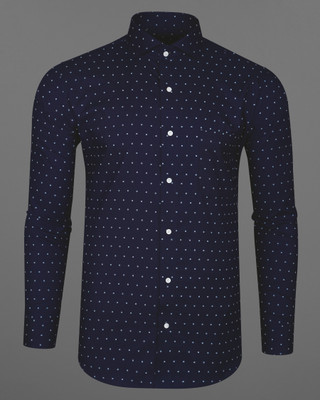 HOC Men Printed Casual Blue Shirt