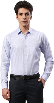 Klub Fox Men Striped Formal Blue Shirt