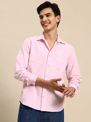 United Colors of Benetton Men Solid Casual Pink Shirt