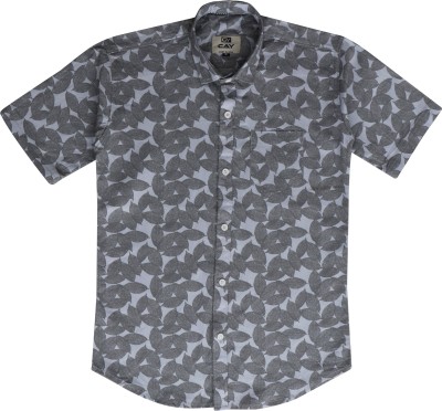 Cay Boys Printed Casual Grey, White Shirt