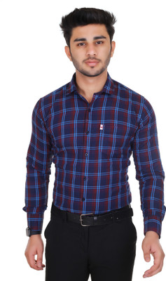 Arthz Fashion Trend Men Checkered Casual Dark Blue, Red Shirt