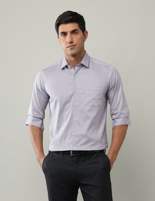 ARROW Men Printed Formal Purple Shirt