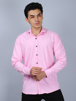 NARGHEISH NICE Men Solid Casual Pink Shirt