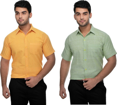 DESHBANDHU KHADI Men Solid Formal Multicolor Shirt(Pack of 2)