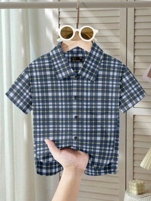 RUSTICRAGA Boys Printed Wedding Blue, Grey Shirt