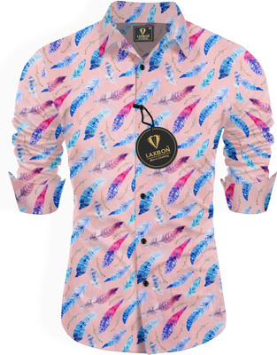 AITAVIKOVERSEAS Men Printed Casual Pink Shirt