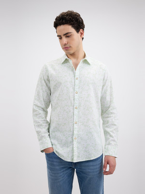 Pepe Jeans Men Floral Print Casual Green Shirt