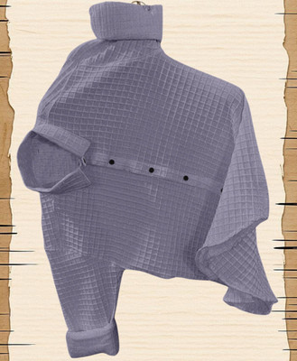SEVENTEENSTITCH Men Self Design Casual Grey Shirt