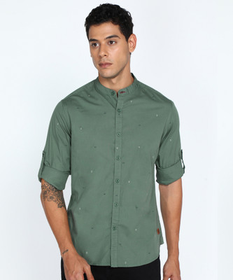 Roadster Men Printed Casual Dark Green, White, Dark Blue Shirt