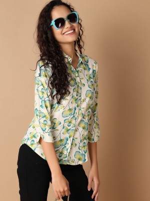 V-MART Women Printed Casual Green Shirt