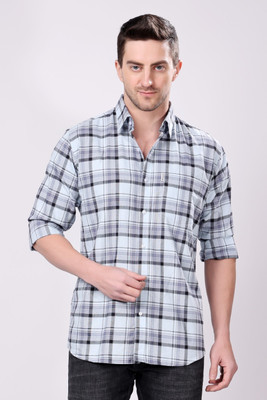 Stylox Men Checkered Casual Blue Shirt