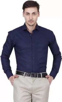 AAZAD Men Solid Casual Blue Shirt