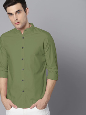 NIVICK Men Solid Formal Light Green Shirt