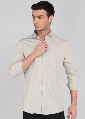 PETER ENGLAND Men Solid Casual Grey Shirt
