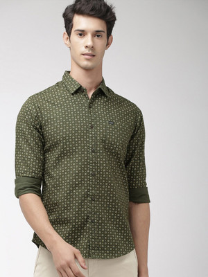 The Indian Garage Co. Men Printed Casual Green Shirt