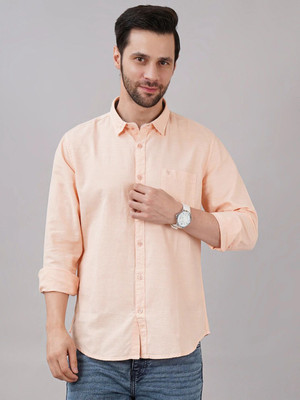 Sand Dunes Men Solid Casual Orange Shirt