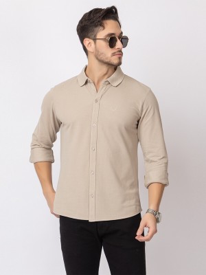 ARIIX Men Solid Casual Beige Shirt