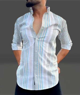 Dadatradings Men Striped Casual Multicolor Shirt