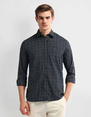Arrow Sport Men Self Design Casual Black Shirt