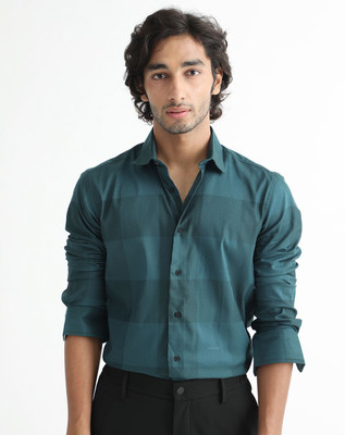 RARE RABBIT Men Solid Casual Light Blue Shirt