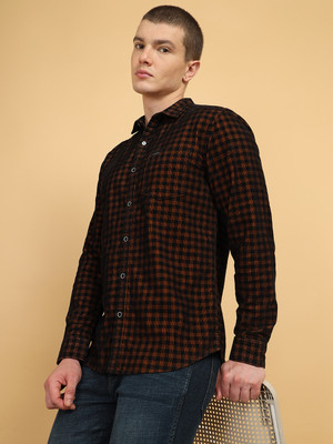 Wrangler Men Checkered Casual Black Shirt