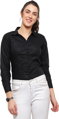 Blue Ronin Women Solid Formal Black Shirt