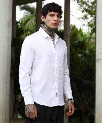 CAMPUS SUTRA Men Solid Casual White Shirt