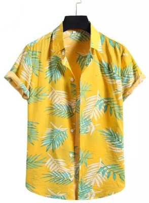 Radha Krishna Fashion Men Checkered Casual Yellow Shirt