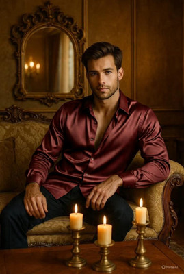 FABDACK Men Solid Casual White Shirt