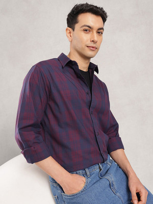 NAUTICA Men Checkered Casual Purple, Red Shirt