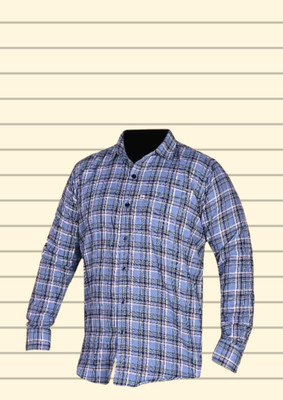 Arthz Fab Trend Men Checkered Casual Black, Light Blue, White Shirt