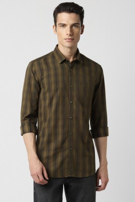 VAN HEUSEN Men Striped Casual Brown, Black, Green Shirt