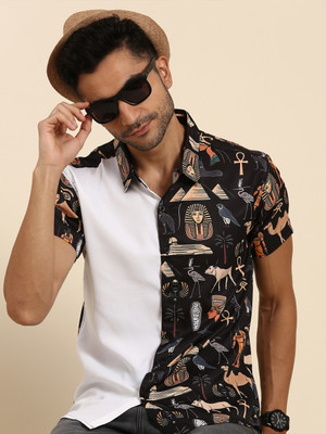 JOVEN Men Printed Casual Multicolor Shirt