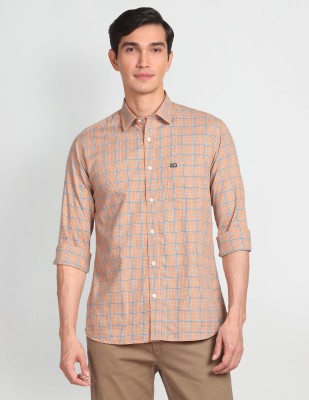 Arrow Sport Men Checkered Casual Blue, White, Orange Shirt