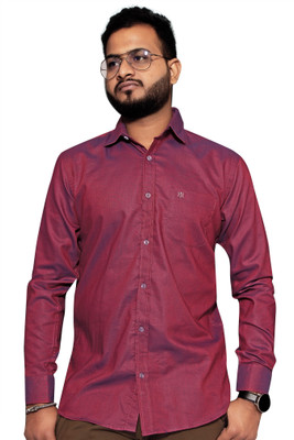 Mansfab Men Self Design Casual Pink Shirt