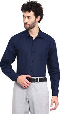 Vilantra Fashion Men Solid Casual Dark Blue Shirt