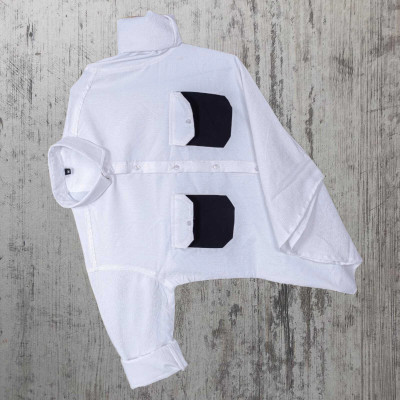 Dadatradings Men Self Design Casual White Shirt