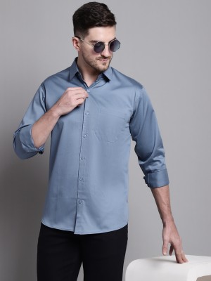 JAINISH Men Solid Casual Grey Shirt