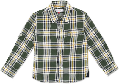 U.S. POLO ASSN. Baby Boys Checkered Casual Green Shirt