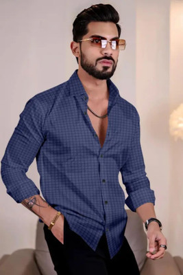 Tyzlo Men Solid Casual Blue Shirt