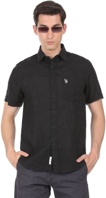 U.S. POLO ASSN. Men Solid Casual Black Shirt