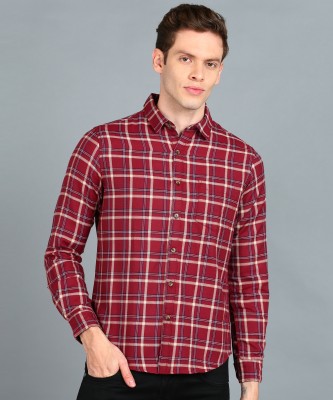 Urbano Fashion Men Checkered Casual Red, White, Black Shirt